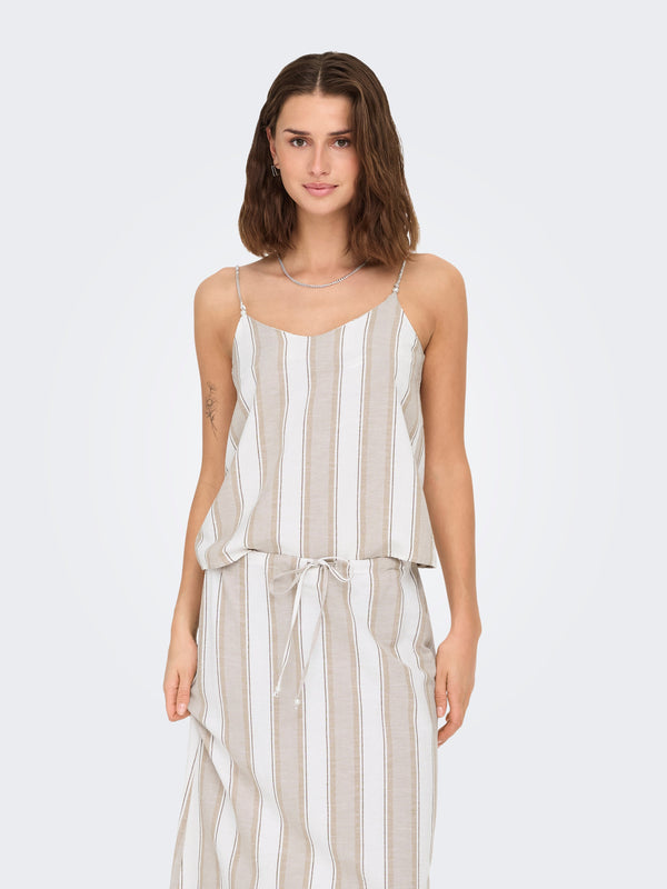 ONLJAKIRI LINEN SINGLET PTM 15346489 - T-SHIRT & TOP DONNA