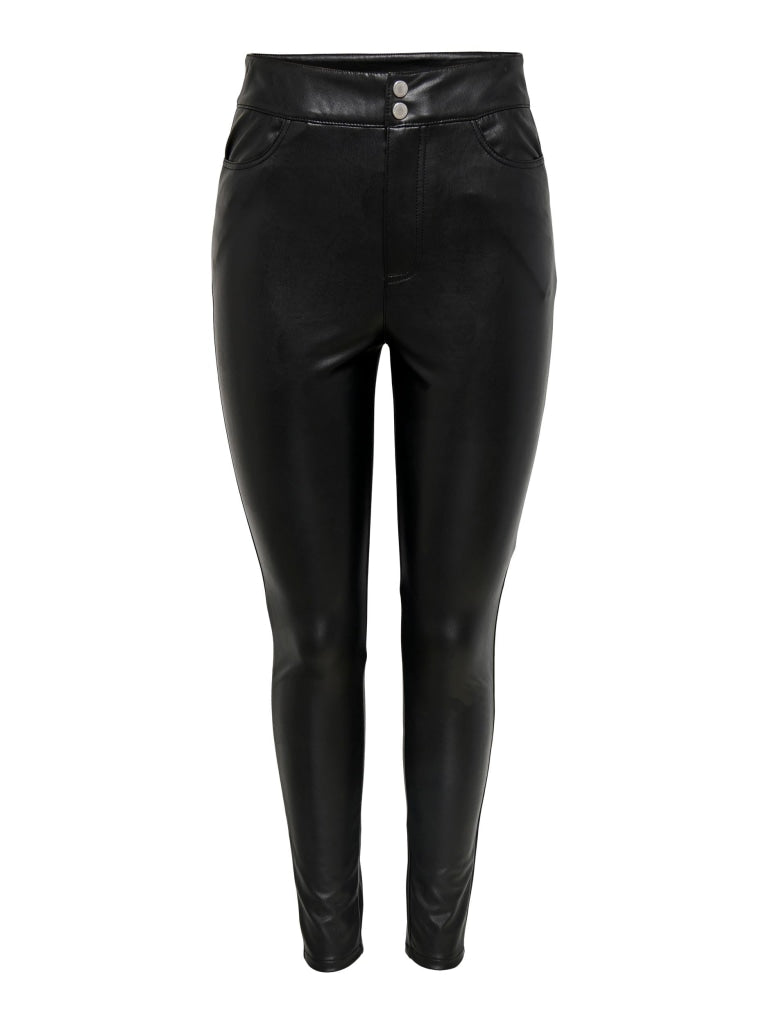 ONLJESSIE FAUXLEATHER ZIP PANT CC OTW 15265533 - BLACK / L- 