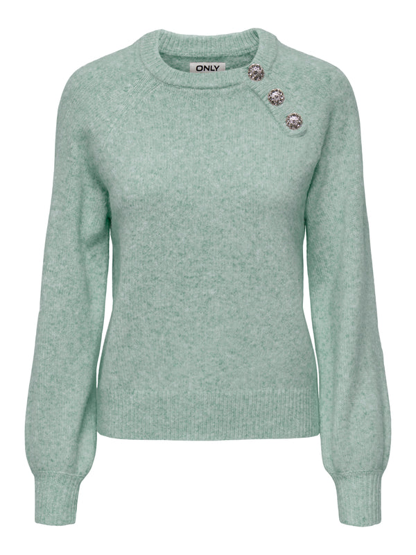 ONLLAUREN LIFE LS O-NECK BUTTON KNT 15327661 - MAGLIERIA &