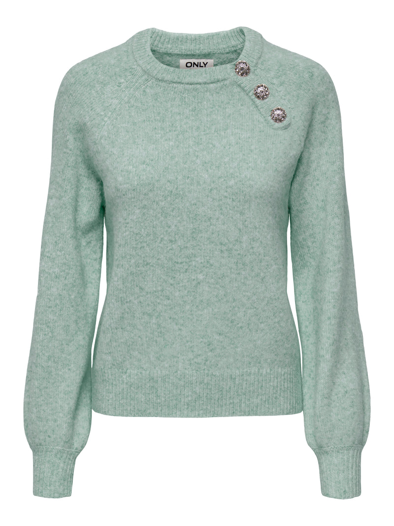 ONLLAUREN LIFE LS O-NECK BUTTON KNT 15327661 - MAGLIERIA &