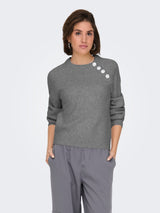 ONLLAUREN LIFE LS O-NECK BUTTON KNT 15327661 - MAGLIERIA &