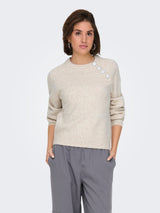 ONLLAUREN LIFE LS O-NECK BUTTON KNT 15327661 - MAGLIERIA &