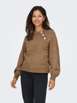 ONLLAUREN LIFE LS O-NECK BUTTON KNT 15327661 - MAGLIERIA &