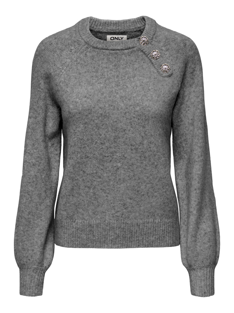 ONLLAUREN LIFE LS O-NECK BUTTON KNT 15327661 - MAGLIERIA &