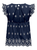 ONLLOU LIFE EMB S/S OPEN BACK TOP PTM 15342568 - T-SHIRT &