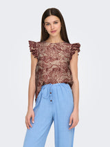ONLLOU LIFE EMB S/S OPEN BACK TOP PTM 15342568 - T-SHIRT &
