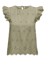 ONLLOU LIFE EMB S/S OPEN BACK TOP PTM 15342568 - T-SHIRT &
