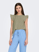 ONLLOU LIFE EMB S/S OPEN BACK TOP PTM 15342568 - T-SHIRT &
