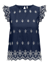 ONLLOU LIFE EMB S/S OPEN BACK TOP PTM 15342568 - T-SHIRT &