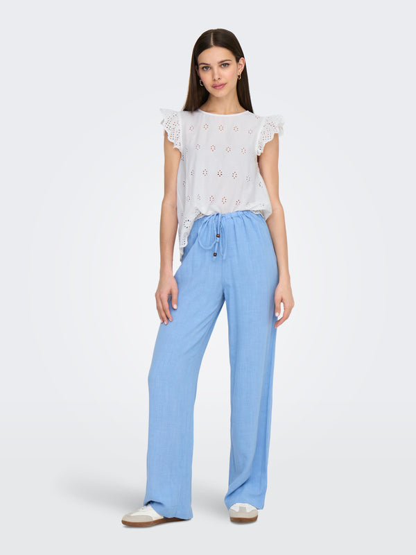 ONLLOU LIFE EMB S/S OPEN BACK TOP PTM 15342568 - T-SHIRT &