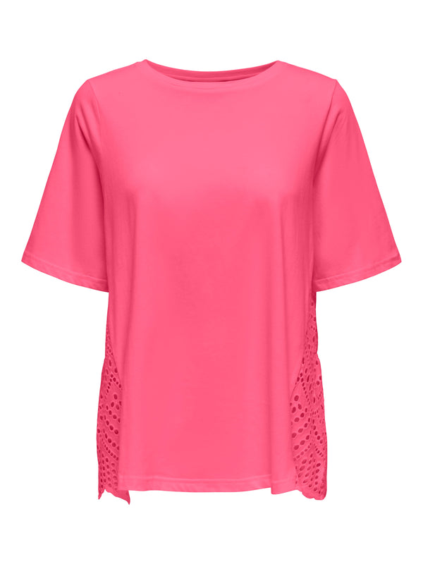 ONLPILLA LIFE SS EMB MIX TOP WVN CS 15347786 - T-SHIRT &