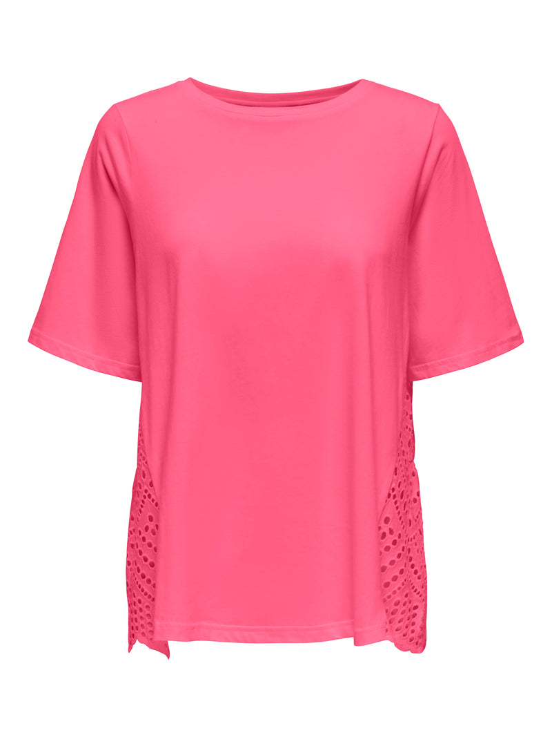 ONLPILLA LIFE SS EMB MIX TOP WVN CS 15347786 - T-SHIRT &