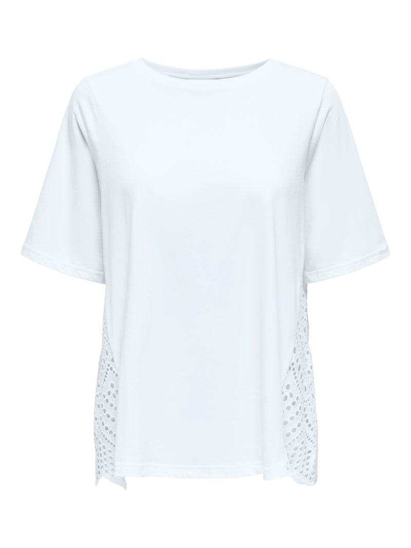 ONLPILLA LIFE SS EMB MIX TOP WVN CS 15347786 - T-SHIRT &