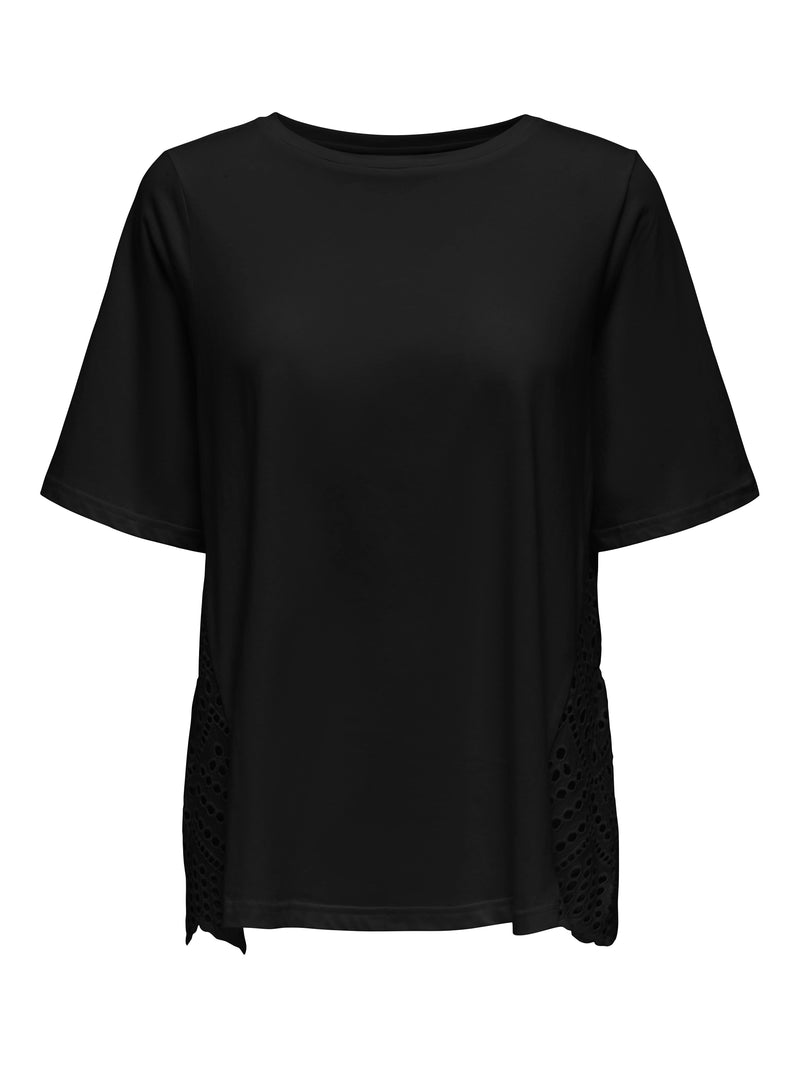 ONLPILLA LIFE SS EMB MIX TOP WVN CS 15347786 - T-SHIRT &