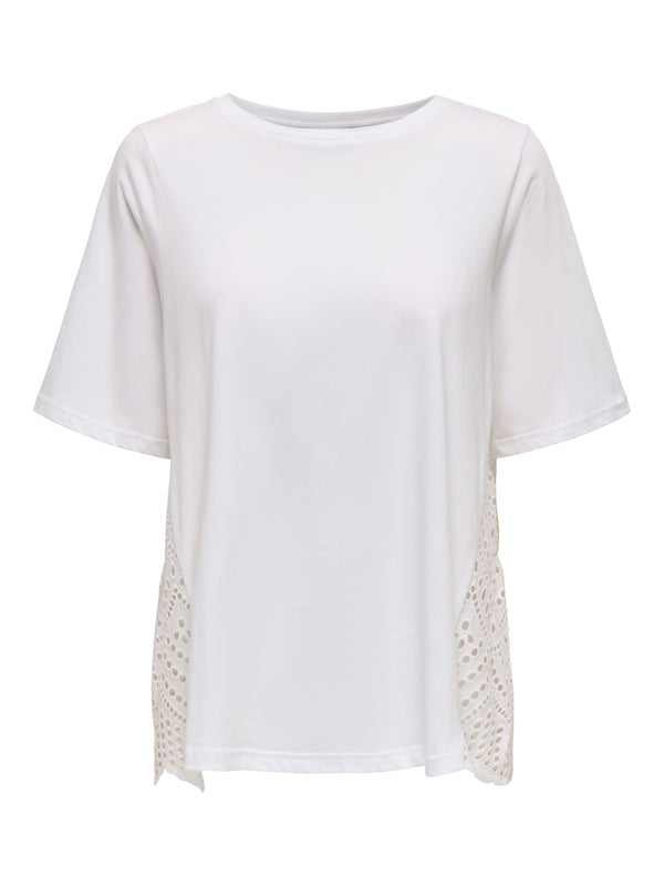 ONLPILLA LIFE SS EMB MIX TOP WVN CS 15347786 - T-SHIRT &