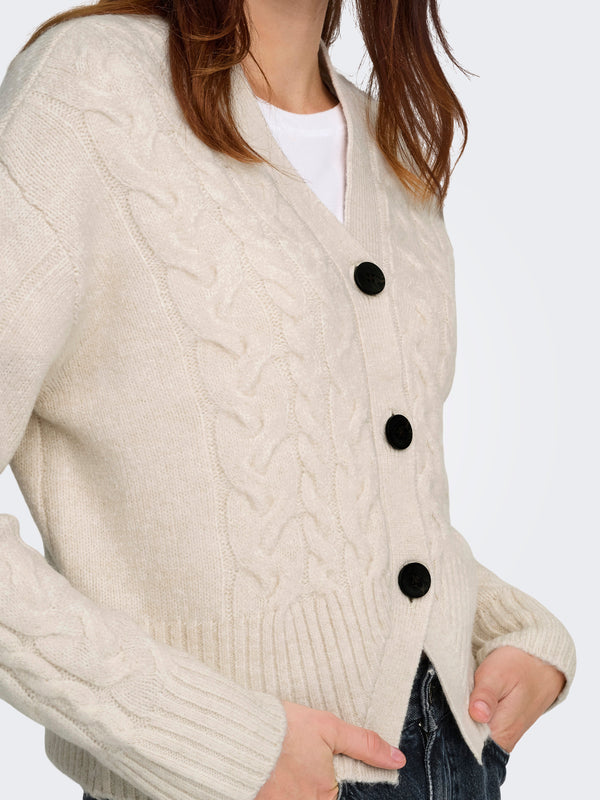 ONLRIO LIFE LS CABLE CARDIGAN KNT 15352216 - MAGLIERIA &