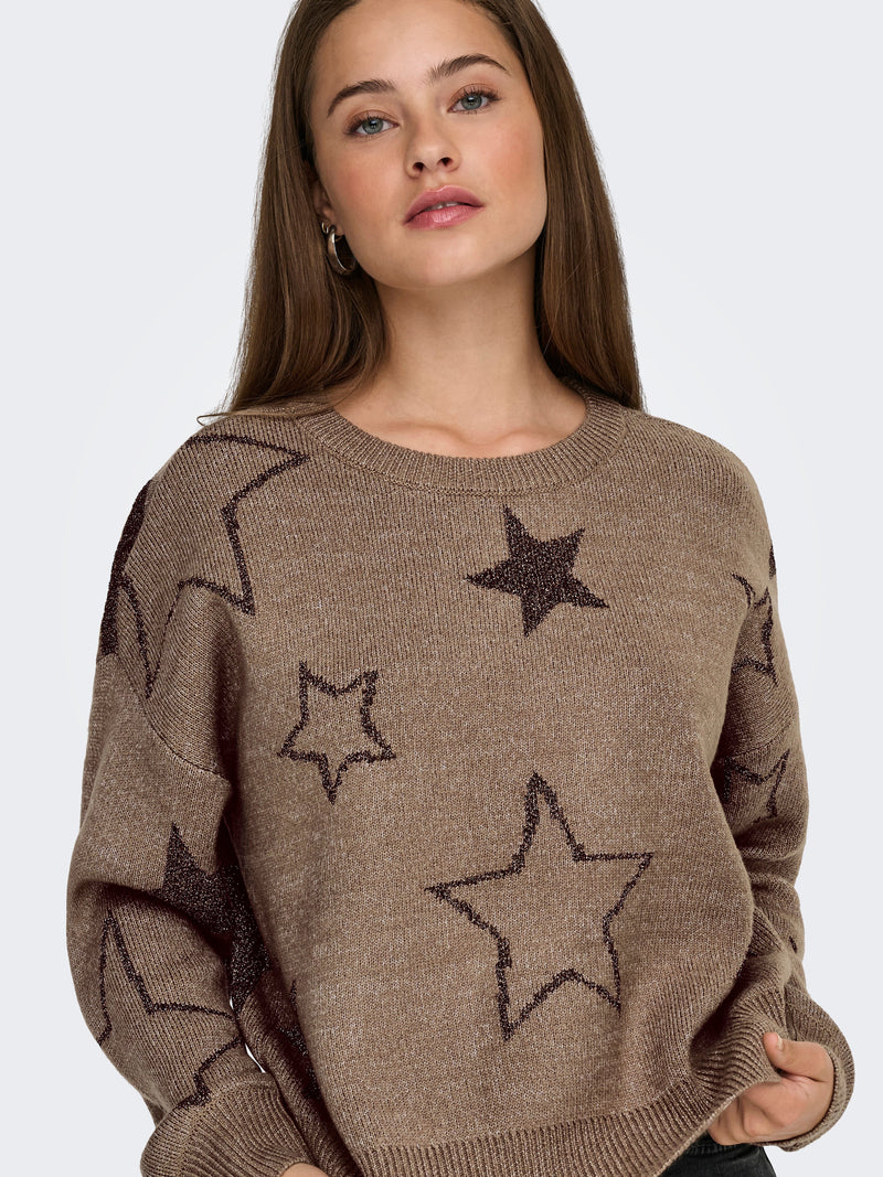 ONLROSIE LS O-NECK GLITTER KNT 15328250 - MAGLIERIA & FELPE