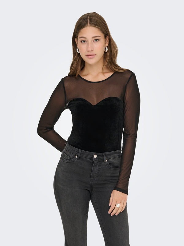ONLSMOOTH L/S MESH MIX TOP BOX JRS 15360668 - MAGLIERIA &
