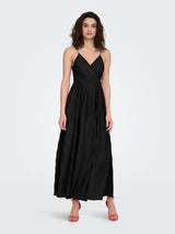 ONLELEMA S/L MAXI PLISSE DRESS BOX JRS 15207351 - BLACK / XS