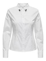 ONLLETA COMO FITTED STONE SHIRT WVN 15314348 - Bright White