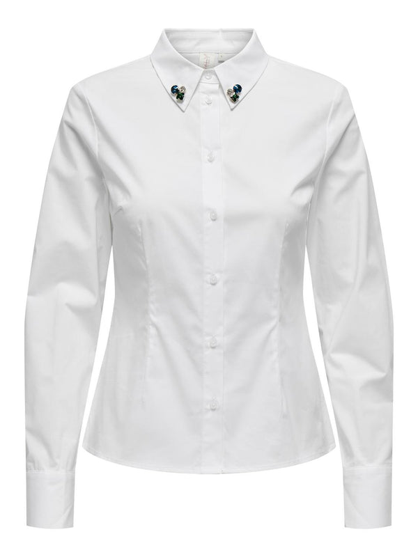 ONLLETA COMO FITTED STONE SHIRT WVN 15314348 - Bright White