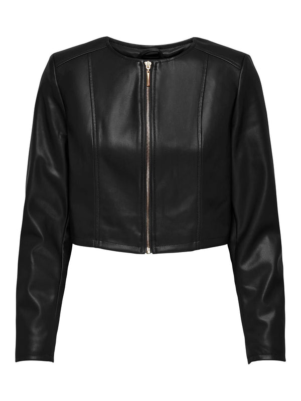 ONLECHO FAUX LEATHER JACKET CC OTW 15322154 - BLACK / XS