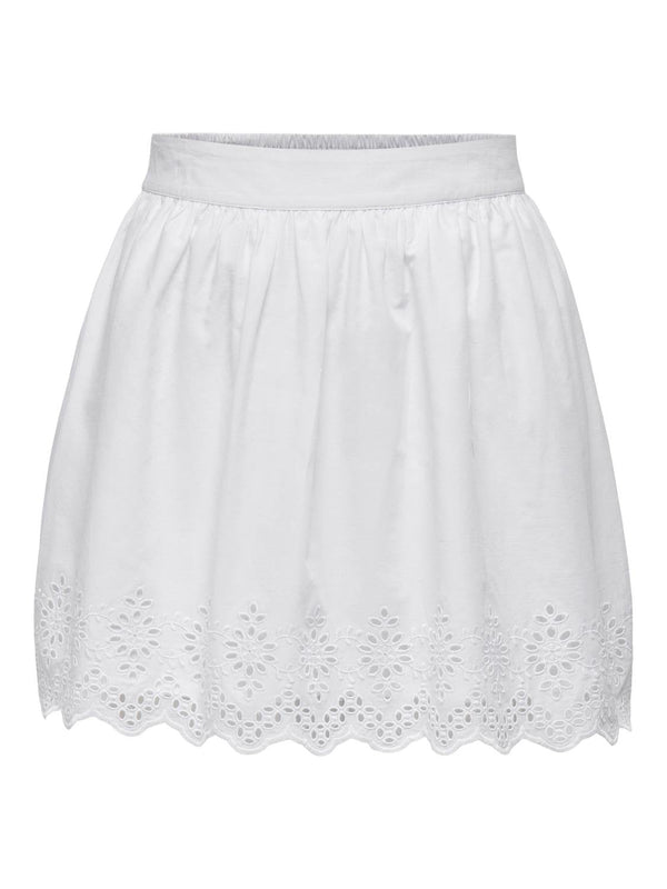 ONLLOU LIFE EMB FLOWY SKIRT PTM 15313168 - Bright White