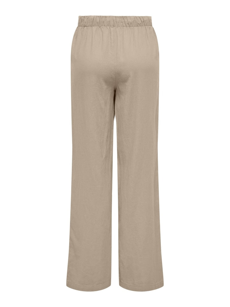 ONLCARO MW LINEN BL PULL-UP PANT PNT 15291807 - PANTALONE