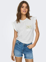 ONLFILIPPA S/S DETAIL POCKET TOP JRS 15289732 - T-SHIRT &