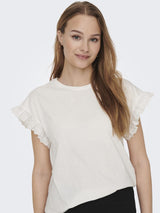 ONLIRIS S/S EMB TOP JRS NOOS 15255618 - Cloud Dancer / L