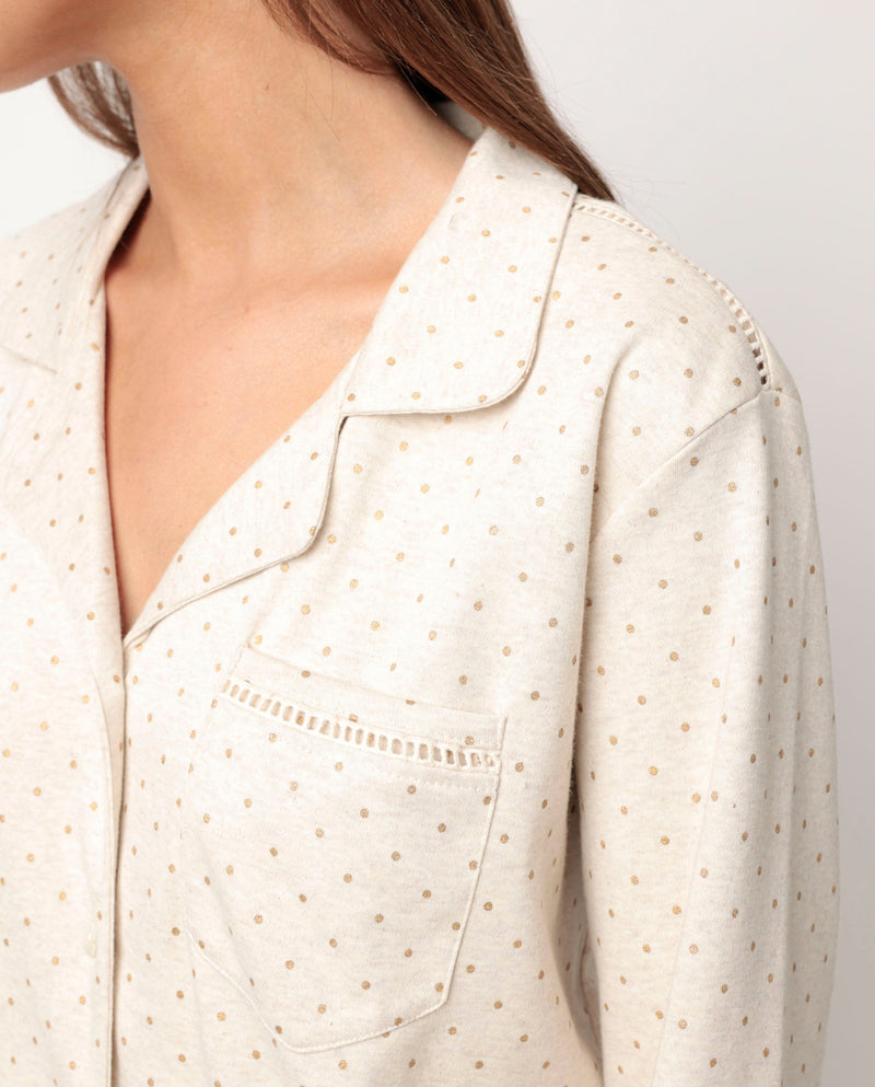 Pigiama Donna Aperto in Caldo CotoneORGANIC DOTS 63637-0