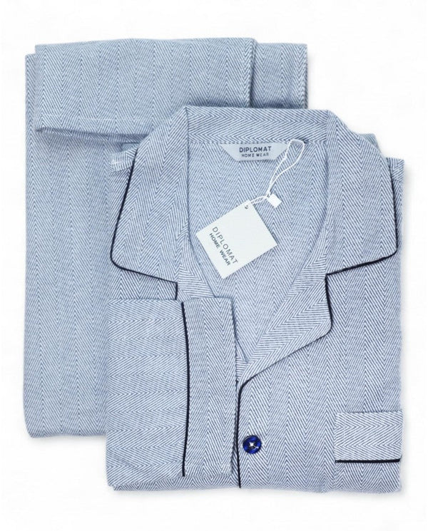 PIGIAMA UOMO APERTO FLANELLA DIPLOMAT WO607 - PIGIAMA UOMO