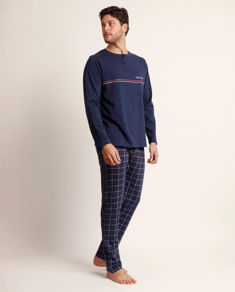 Pigiama uomo in Cotone manica lunga e pantalone lungo 62134