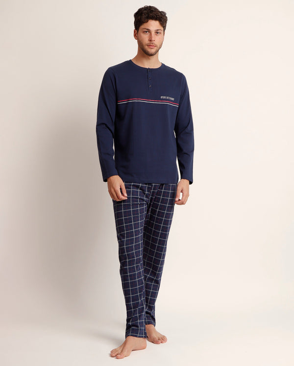 Pigiama uomo in Cotone manica lunga e pantalone lungo 62134