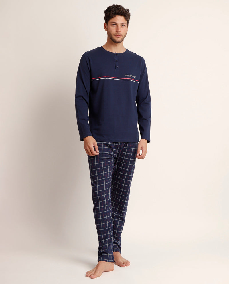 Pigiama uomo in Cotone manica lunga e pantalone lungo 62134
