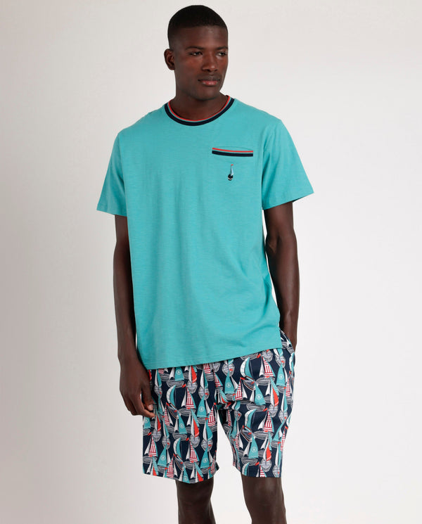 Pigiama Uomo Moda Pantaloncino e Maglietta Manica Corta