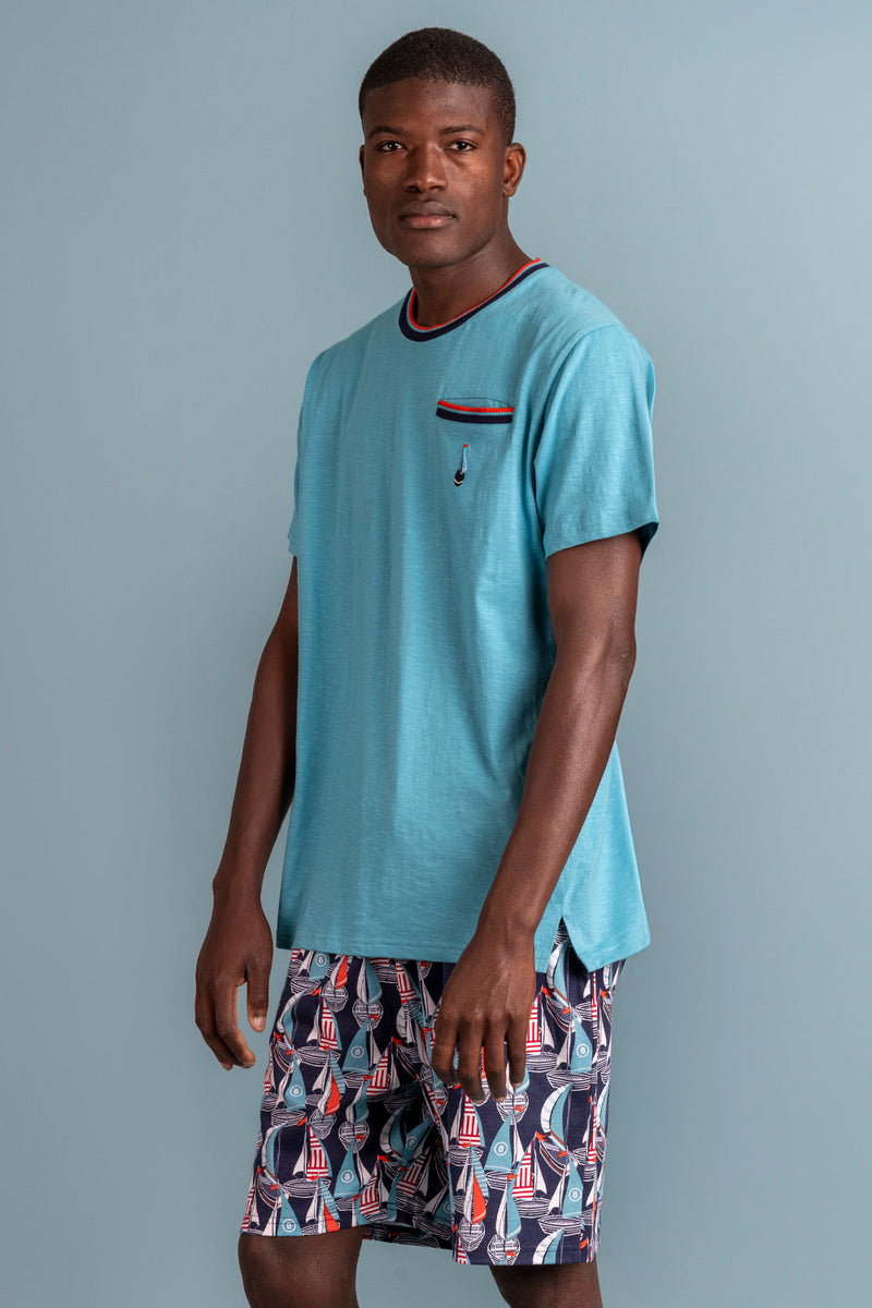 Pigiama Uomo Moda Pantaloncino e Maglietta Manica Corta