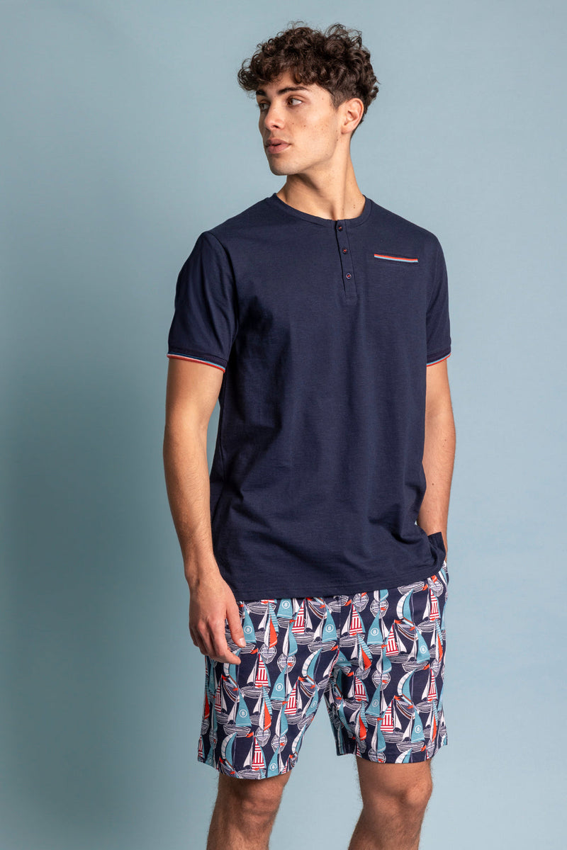 Pigiama Uomo Moda Pantaloncino e Maglietta Manica Corta