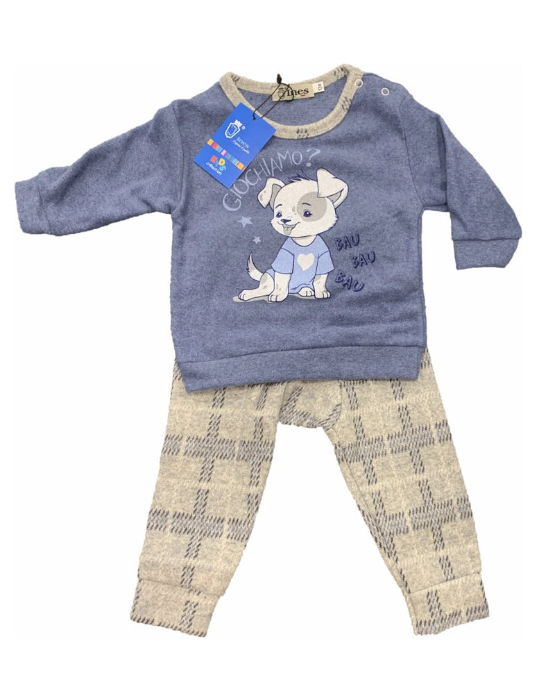 Pigiamino Baby in Punto Milano 5134 - 12 Mesi / Jeans - 