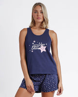 PIJAMA SIN MANGAS UNDER THE STARS 60401 - MARINO / S -