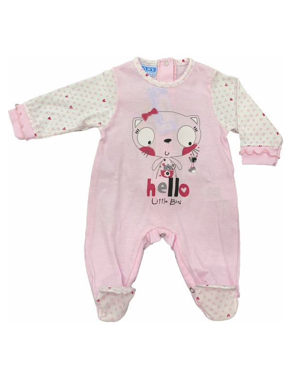 Tuta in cotone art. 780023 - 0-3 MESI / ROSA CHIARO - TUTINA
