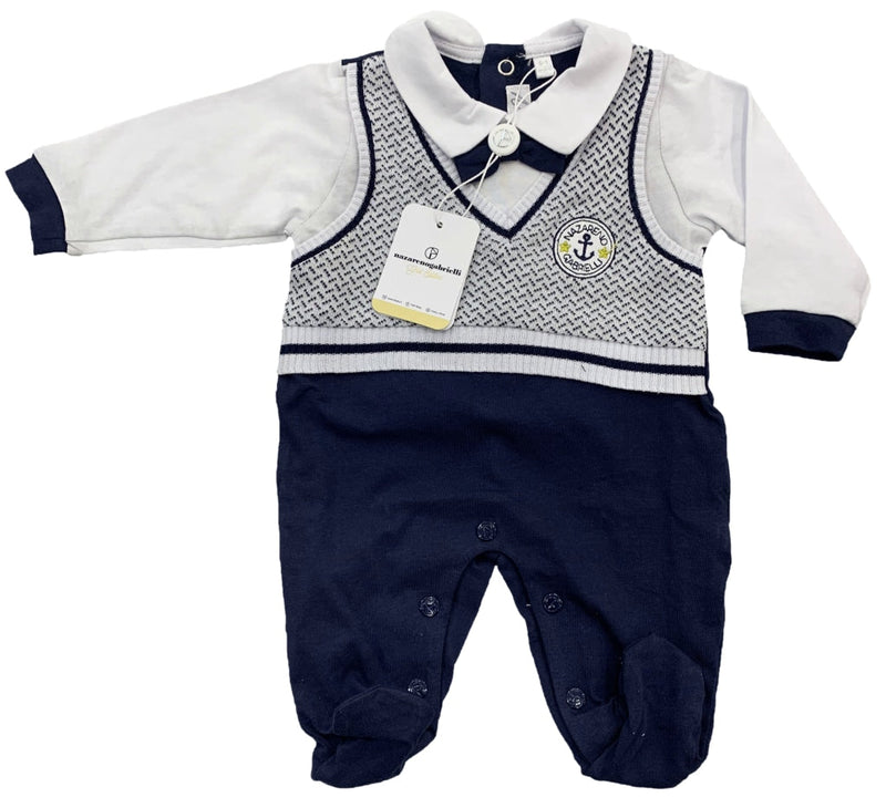 Tutina in cotone 100% art 3612 - Navy / 0/1 Mese - TUTINA 