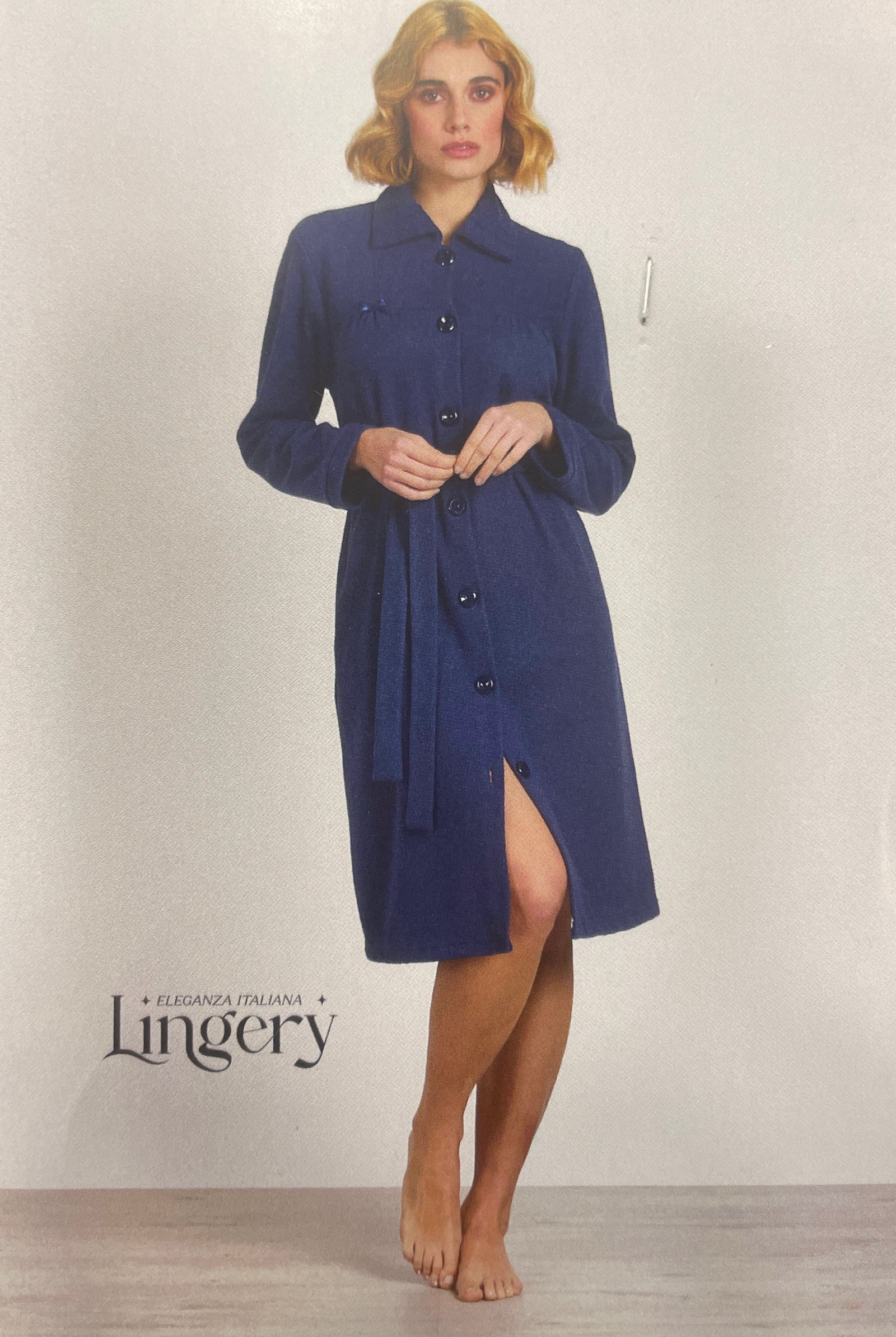 LINGERY Vestaglia Donna Abbottonata in Punto Milano 8165