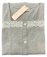 Camicia Da Notte 100 % Cotone art.9074 0074 - Grigio / 56 - 