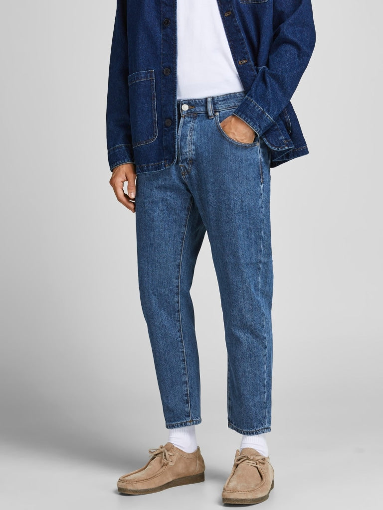 JJIFRANK JJLEEN CROPPED MF 412 12195430 - JEANS UOMO