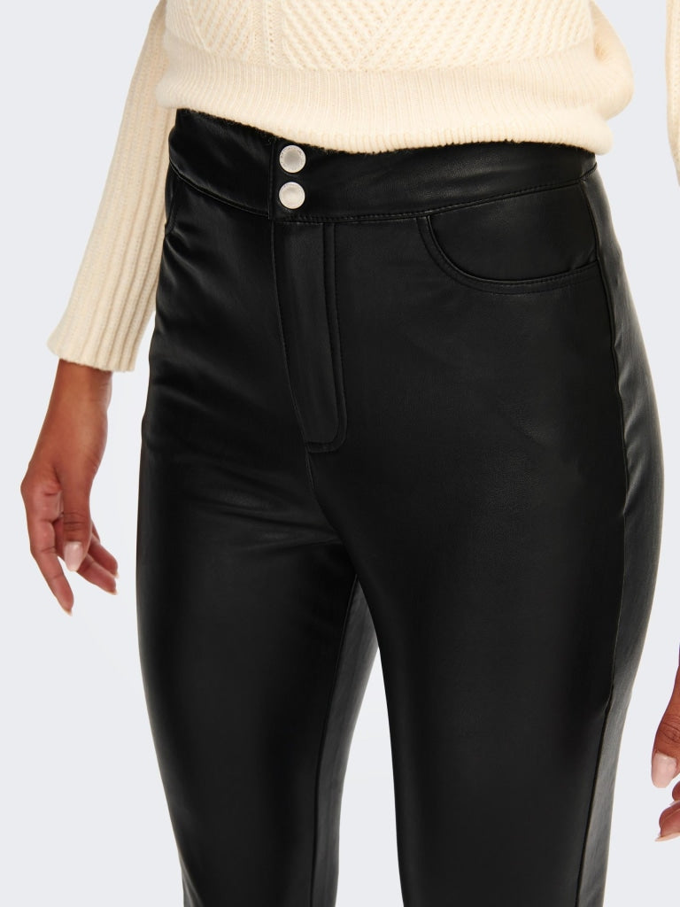 ONLJESSIE FAUXLEATHER ZIP PANT CC OTW 15265533 - PANTALONI 