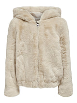 ONLY KONMALOU FAUX FUR HOOD JACKET CP OTW 15207563 - Oatmeal