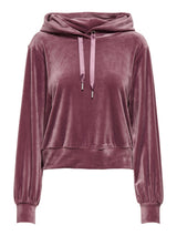 ONLY ONLLAYA L/S HOOD VELVET SWT 15237769 - ROSE BROWN / L- 