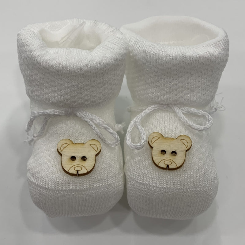 Scarpetta neonato in cotone art. SC285 - Panna / Taglia 