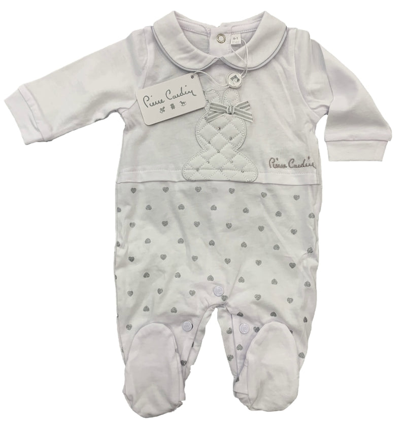 Tutina in cotone 100% art PCT405/A - Bianco / 0/1 Mese - 